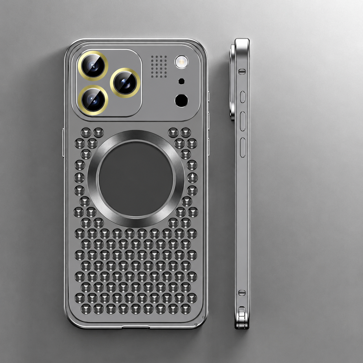 Premium iPhone Case Aluminum Alloy Magnetic Cover Heat Dissipation Metal Frame Shockproof Camera Lens Guard Slim Lightweight Full Coverage Design