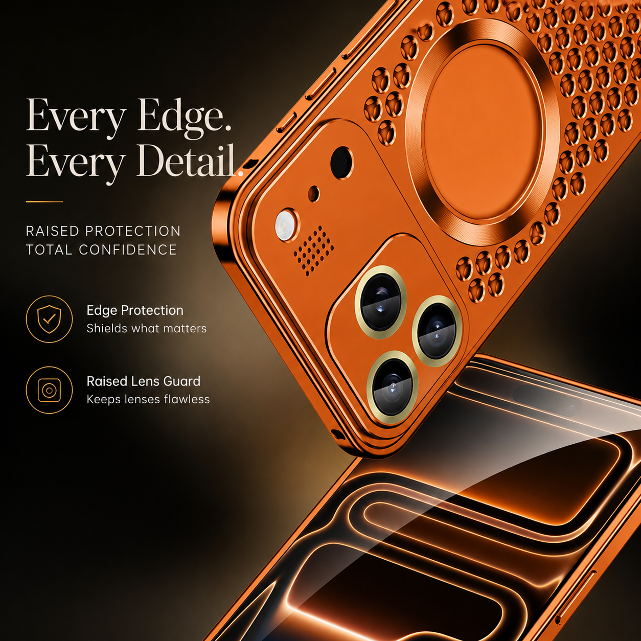 Premium iPhone Case Aluminum Alloy Magnetic Cover Heat Dissipation Metal Frame Shockproof Camera Lens Guard Slim Lightweight Full Coverage Design
