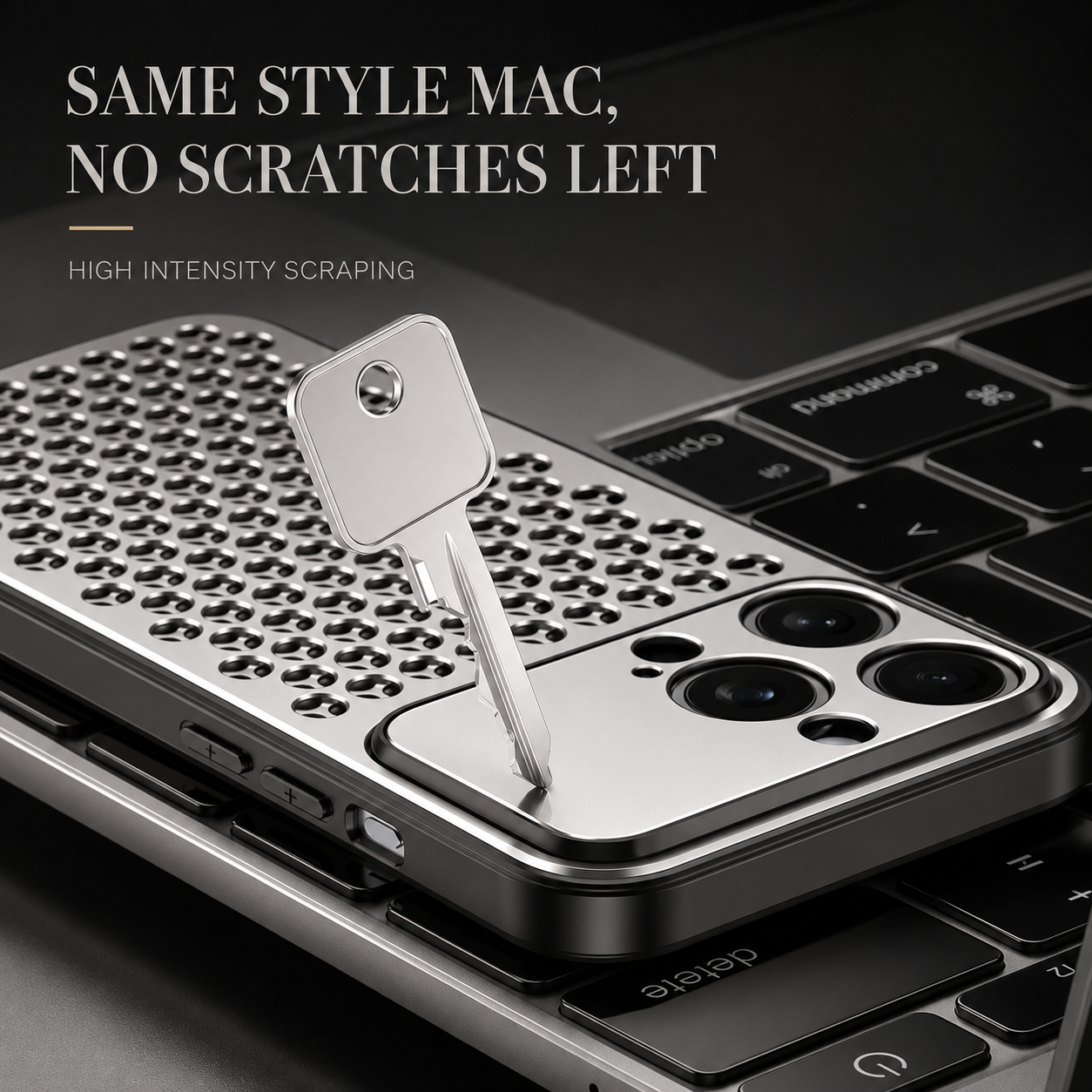 Premium iPhone Case Aluminum Metal Frame Breathable Back Cover Slim Anti Fingerprint Scratch Resistant Protective Camera Protection Full Coverage