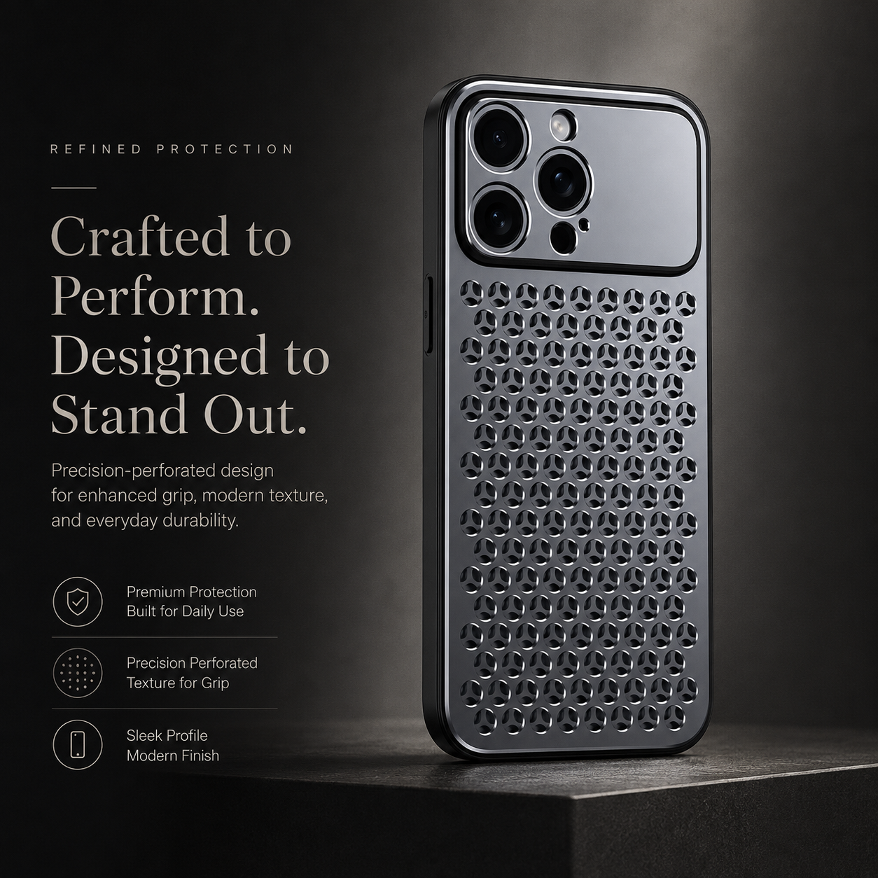 Premium iPhone Case Aluminum Metal Frame Breathable Back Cover Slim Anti Fingerprint Scratch Resistant Protective Camera Protection Full Coverage
