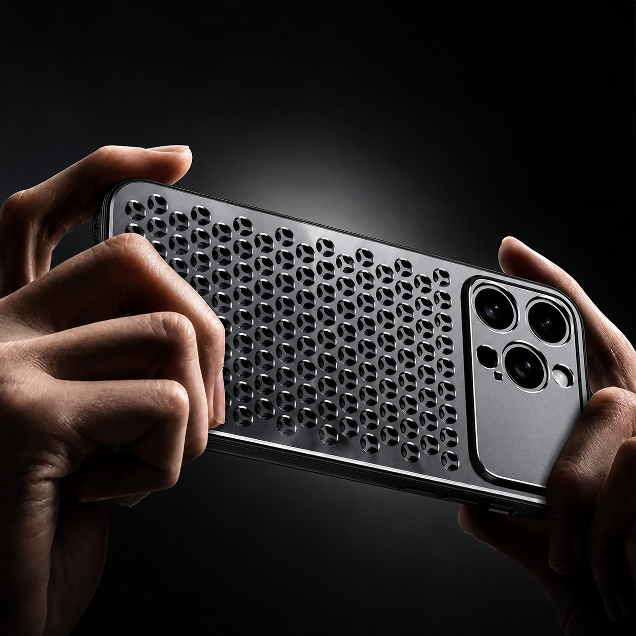 Premium iPhone Case Aluminum Metal Frame Breathable Back Cover Slim Anti Fingerprint Scratch Resistant Protective Camera Protection Full Coverage