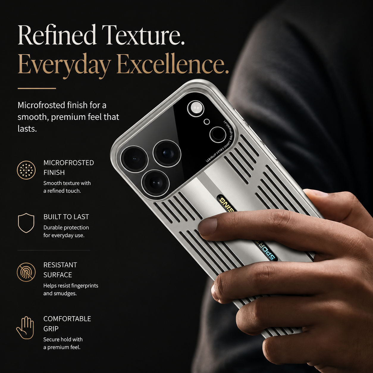 Premium iPhone Case Blade Style Cooling Heat Dissipation Shockproof PC TPU Protective Cover Slim Armor Plating Full Coverage Anti Scratch Design
