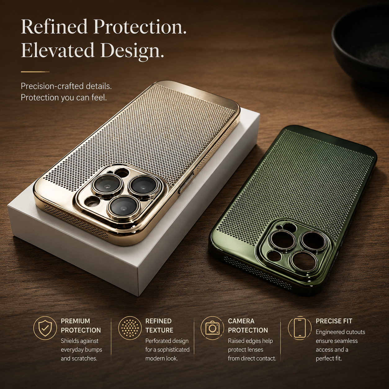 Premium iPhone Case Cooling PC Shell Electroplated Hollow Cover Heat Dissipation Anti Fingerprint Non Slip Lightweight Half Wrapped Slim Protective Design