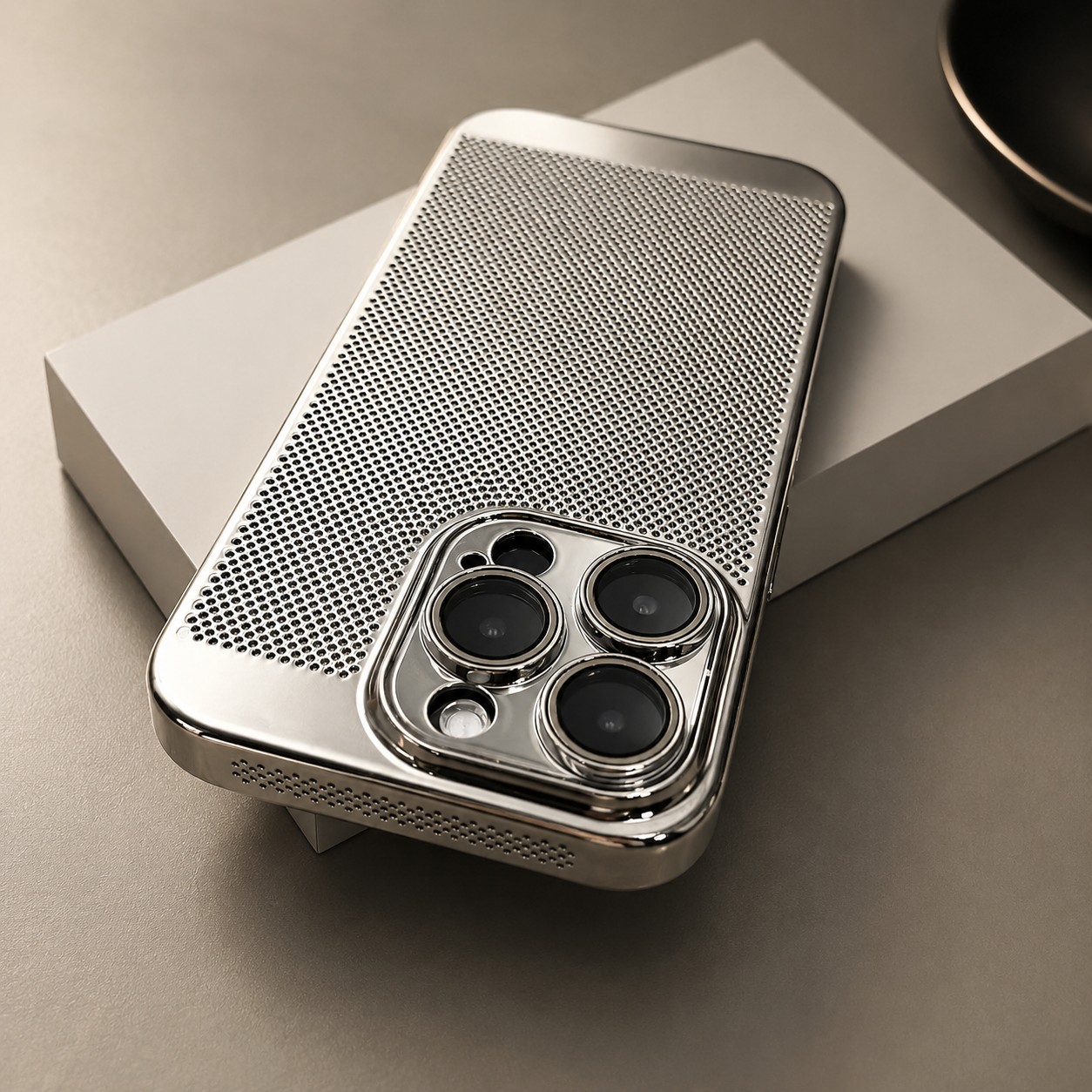 Premium iPhone Case Cooling PC Shell Electroplated Hollow Cover Heat Dissipation Anti Fingerprint Non Slip Lightweight Half Wrapped Slim Protective Design