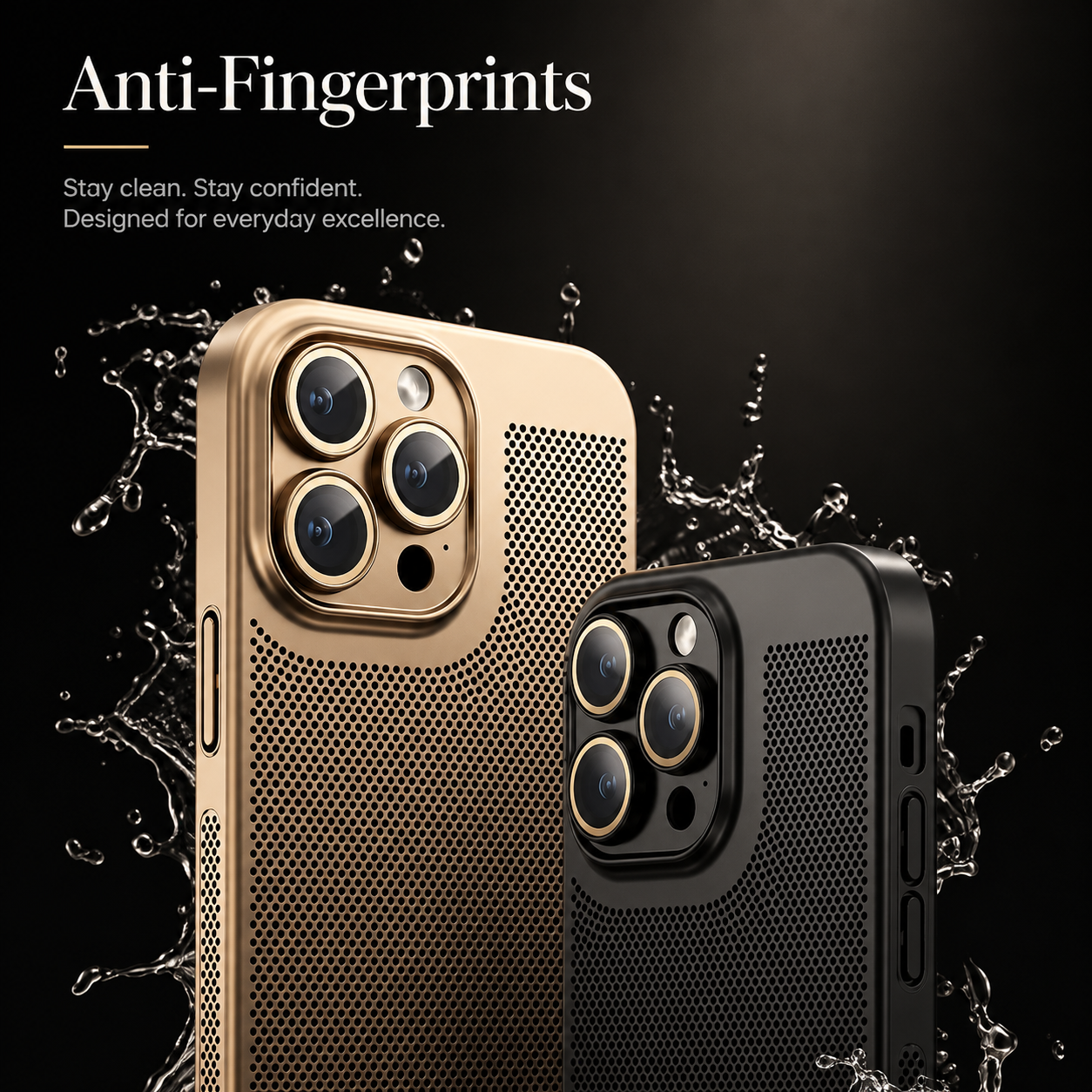 Premium iPhone Case Cooling PC Shell Electroplated Hollow Cover Heat Dissipation Anti Fingerprint Non Slip Lightweight Half Wrapped Slim Protective Design