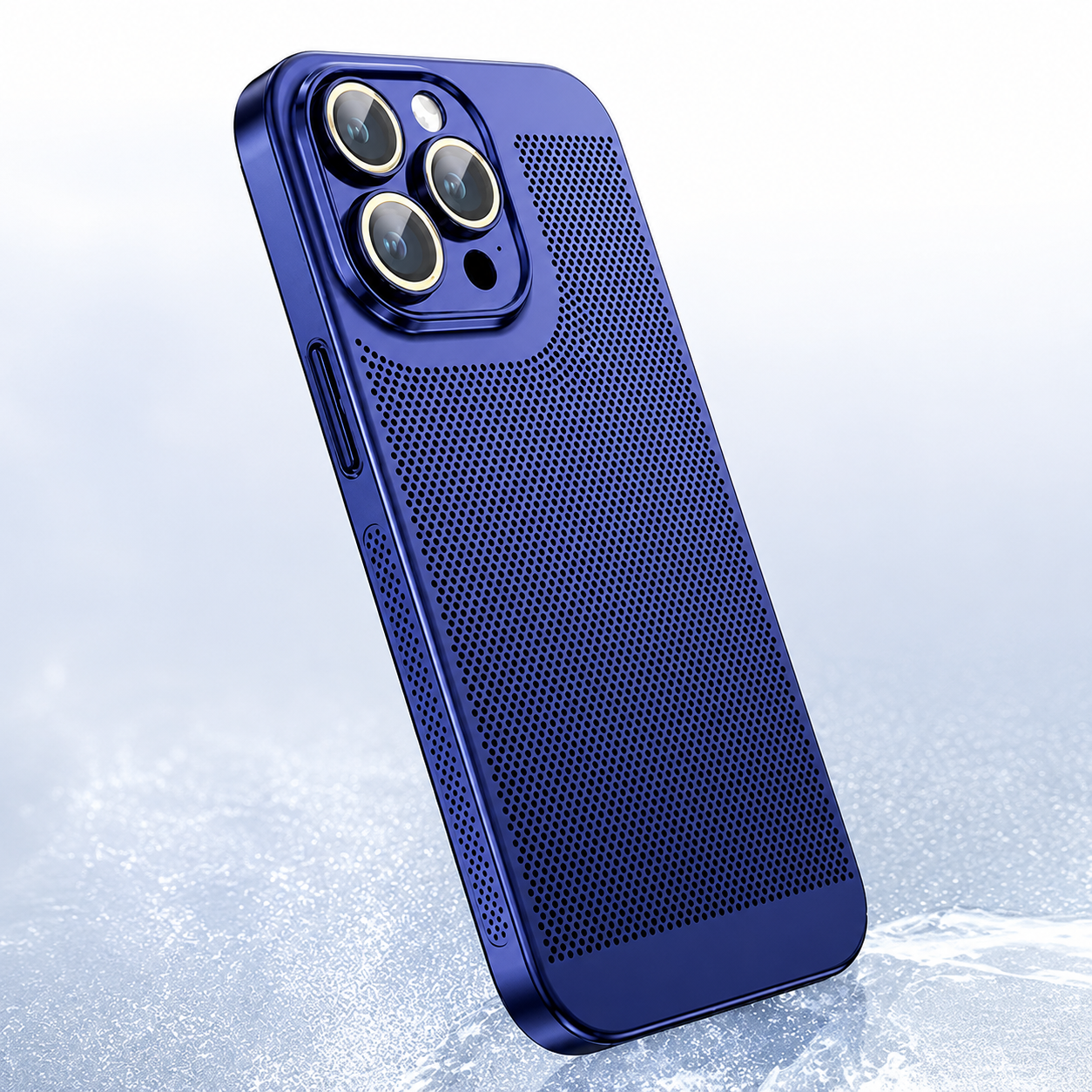 Premium iPhone Case Cooling PC Shell Electroplated Hollow Cover Heat Dissipation Anti Fingerprint Non Slip Lightweight Half Wrapped Slim Protective Design