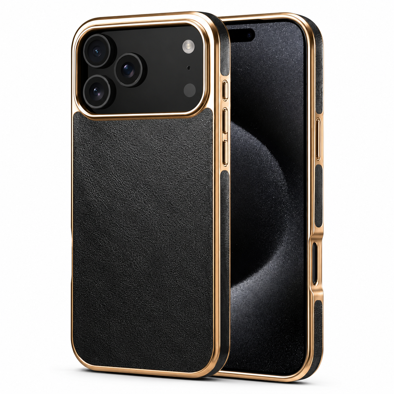 Premium iPhone Case Cowhide Leather Protective Cover MagSafe Compatible Electroplated Edge Camera Lens Protection Anti Fingerprint Non Slip Slim