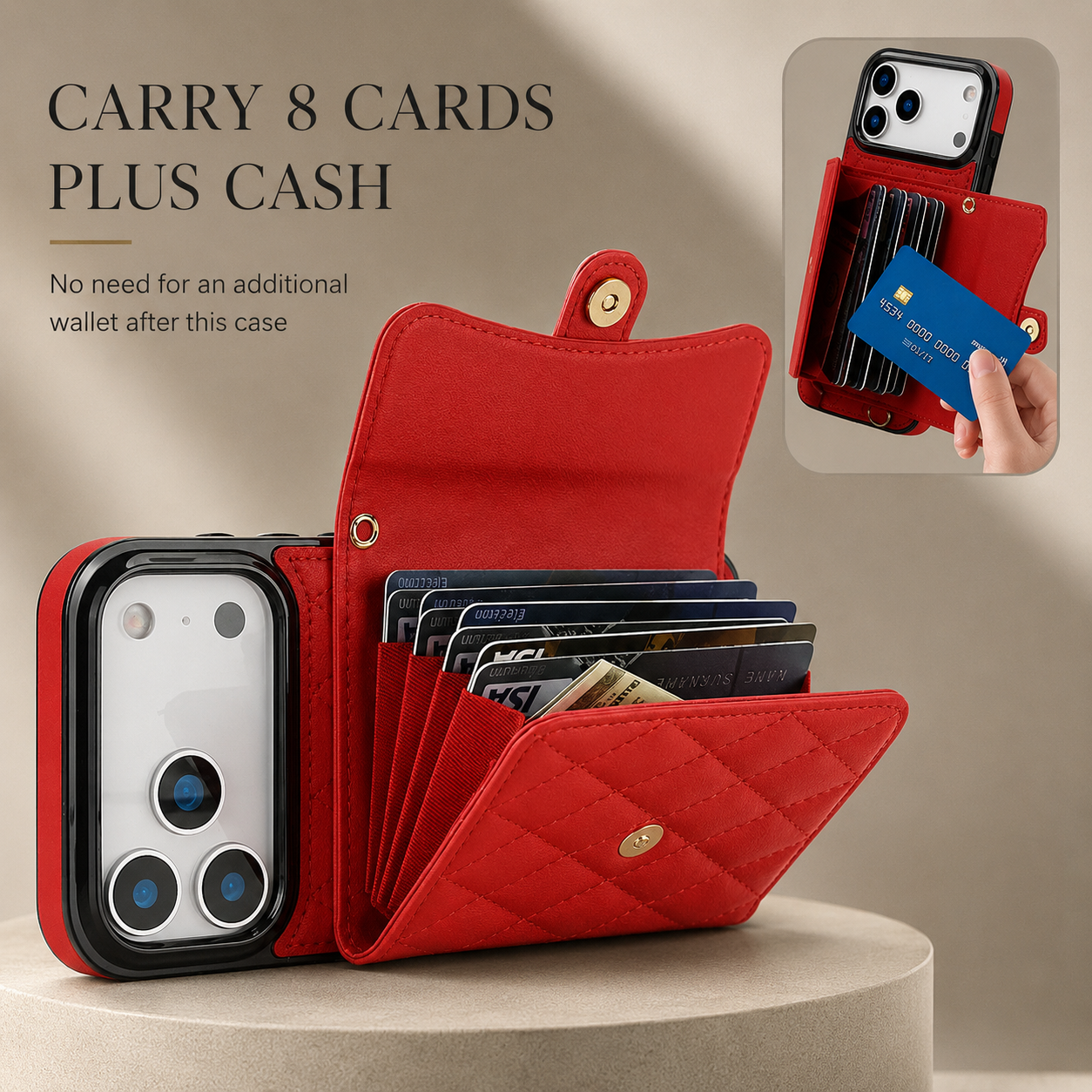 Premium iPhone Case Crossbody Wallet Cover Leather Card Holder Coin Pocket Shoulder Strap Wrist Lanyard Shockproof Full Coverage Protective Design