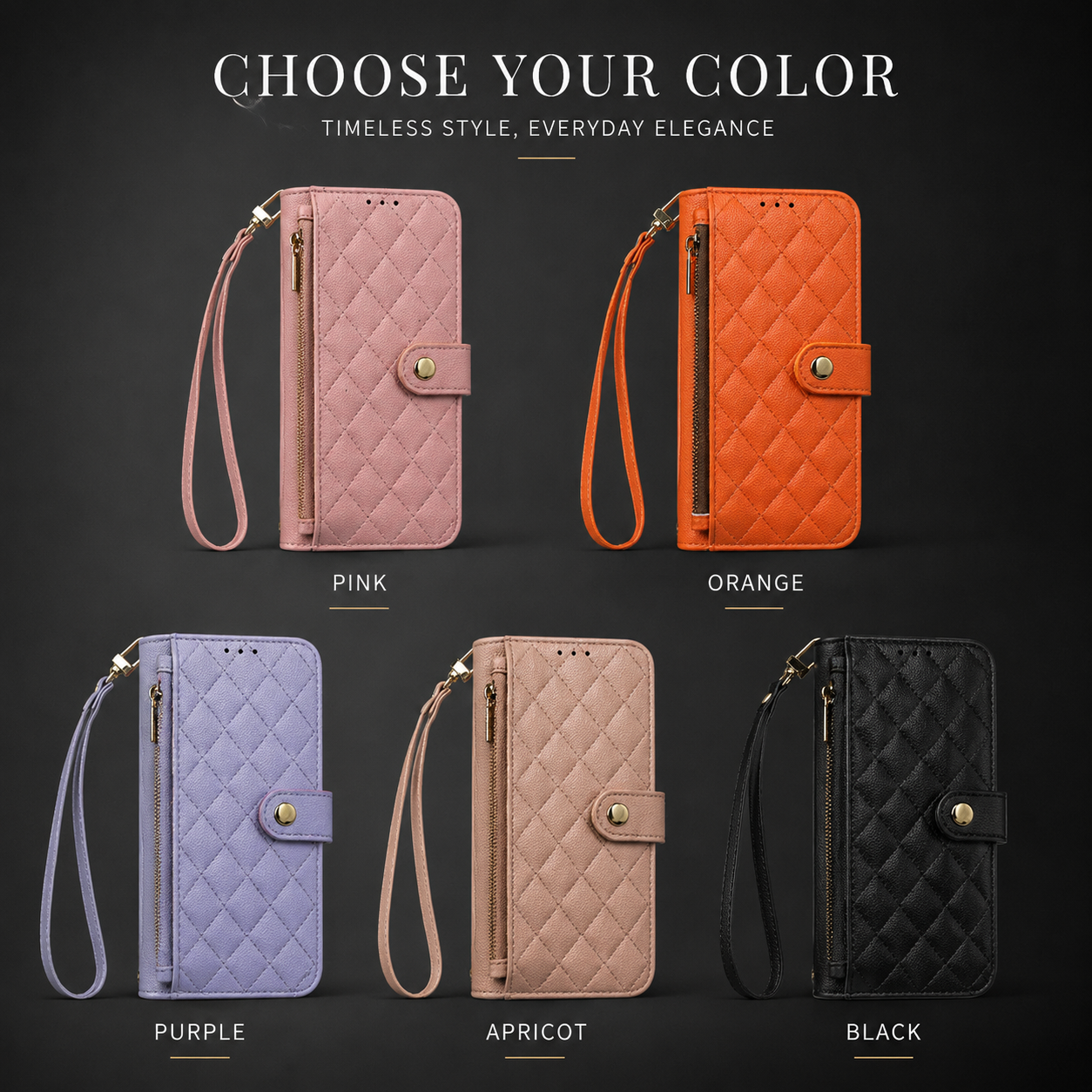Premium iPhone Case Crossbody Wallet PU Leather Cover Card Holder Lanyard Strap Shockproof Anti Scratch Non Slip Full Coverage Slim Design