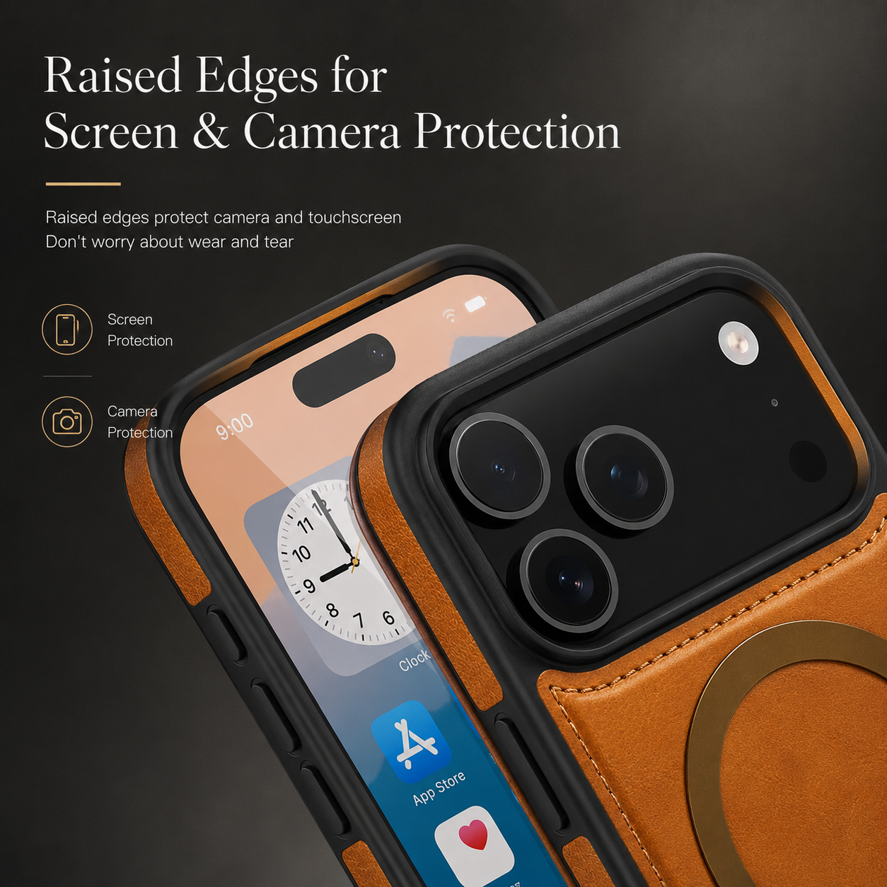 Premium iPhone Case Flip Leather Wallet Cover Magnetic Charging Compatible Card Holder Shockproof Slim Business Design Full Coverage Protection