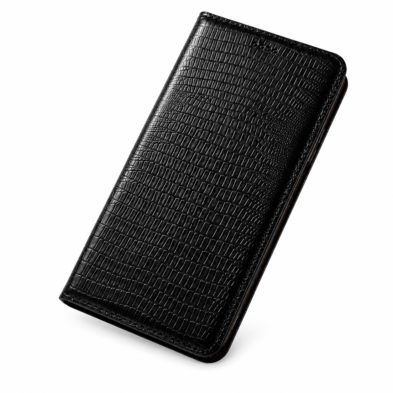 Premium iPhone Case Genuine Leather Flip Wallet Protective Cover Magnetic Closure Card Holder Kickstand Shockproof Non Slip Full Body Protection Case