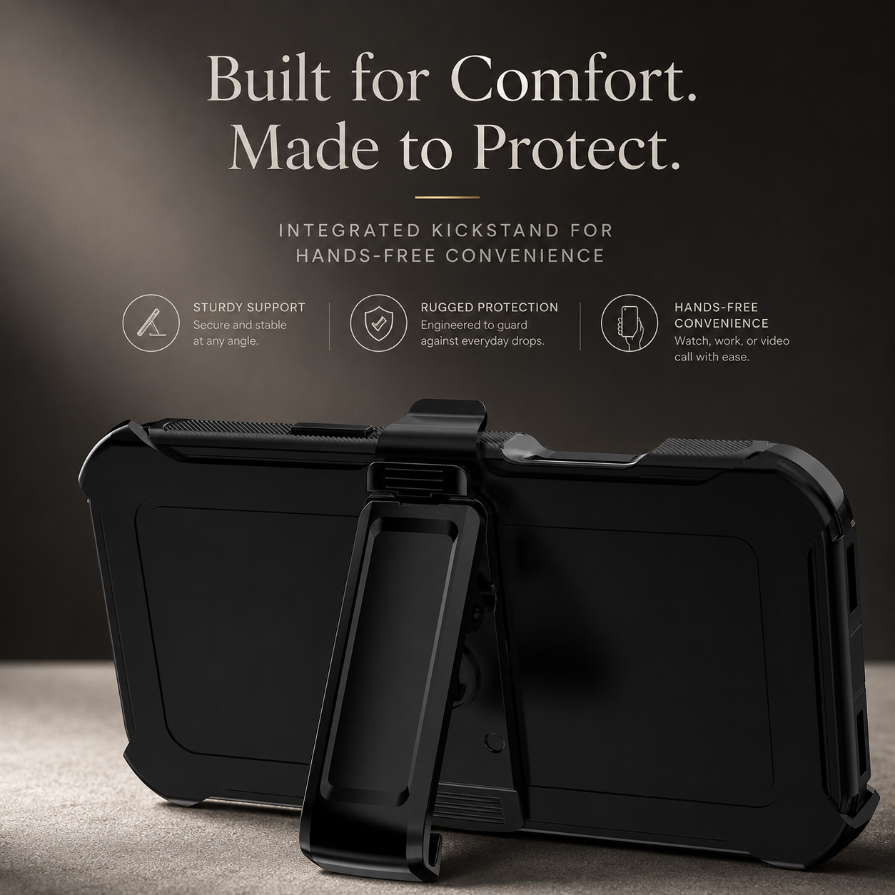 Premium iPhone Case Heavy Duty 3 Layer Hybrid Protective Cover Belt Clip Holster Shockproof Hard PC Matte Anti Fingerprint Full Coverage Design