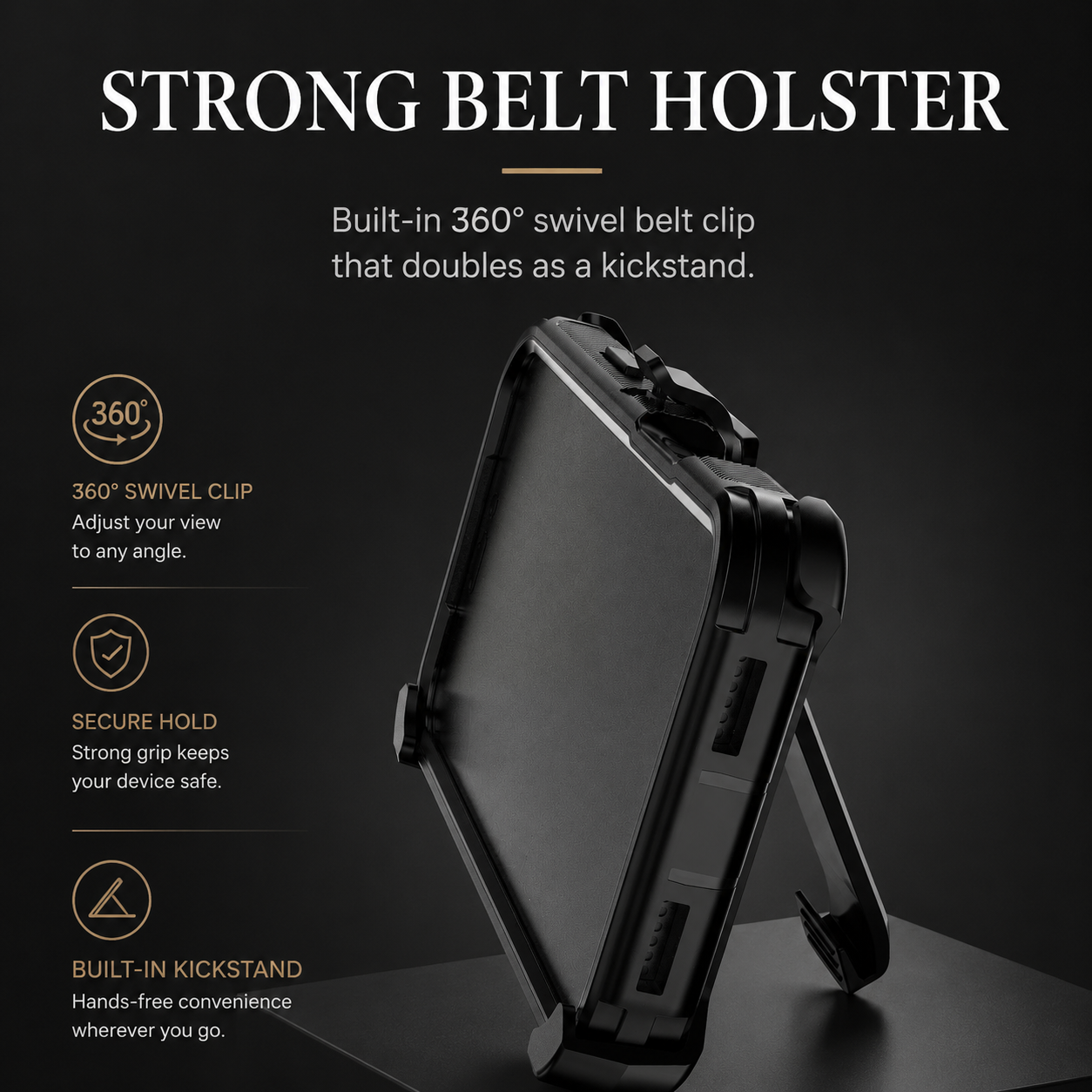 Premium iPhone Case Heavy Duty 3 Layer Hybrid Protective Cover Belt Clip Holster Shockproof Hard PC Matte Anti Fingerprint Full Coverage Design