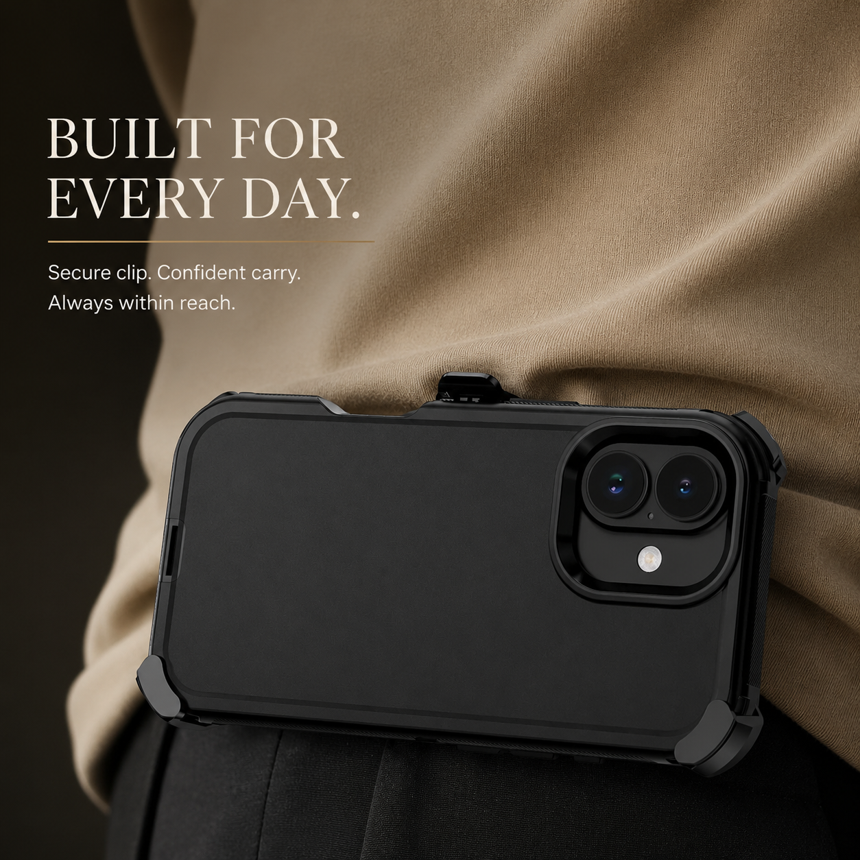 Premium iPhone Case Heavy Duty Belt Clip Holster Shockproof 3 Layer Hybrid Protective Cover Hard PC Matte Anti Fingerprint Camera Protection Full Coverage