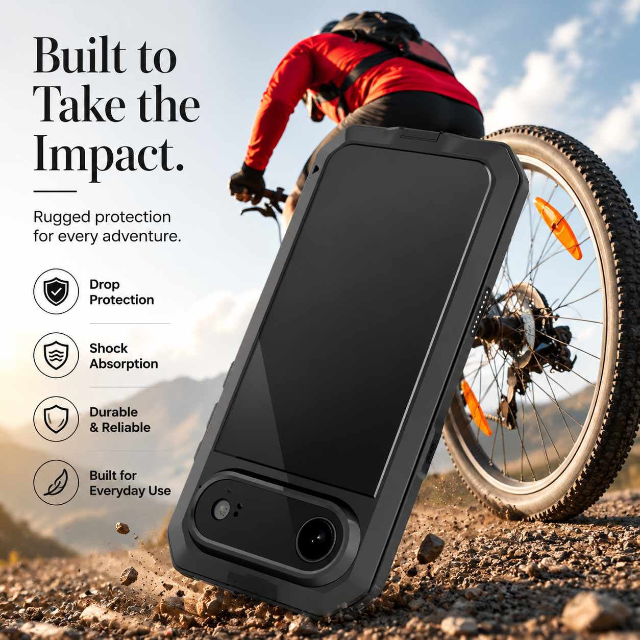 Premium iPhone Case Heavy Duty Metal Protective Cover Built In Glass Screen Protector Shockproof TPU PC Rugged Camera Protection Full Coverage
