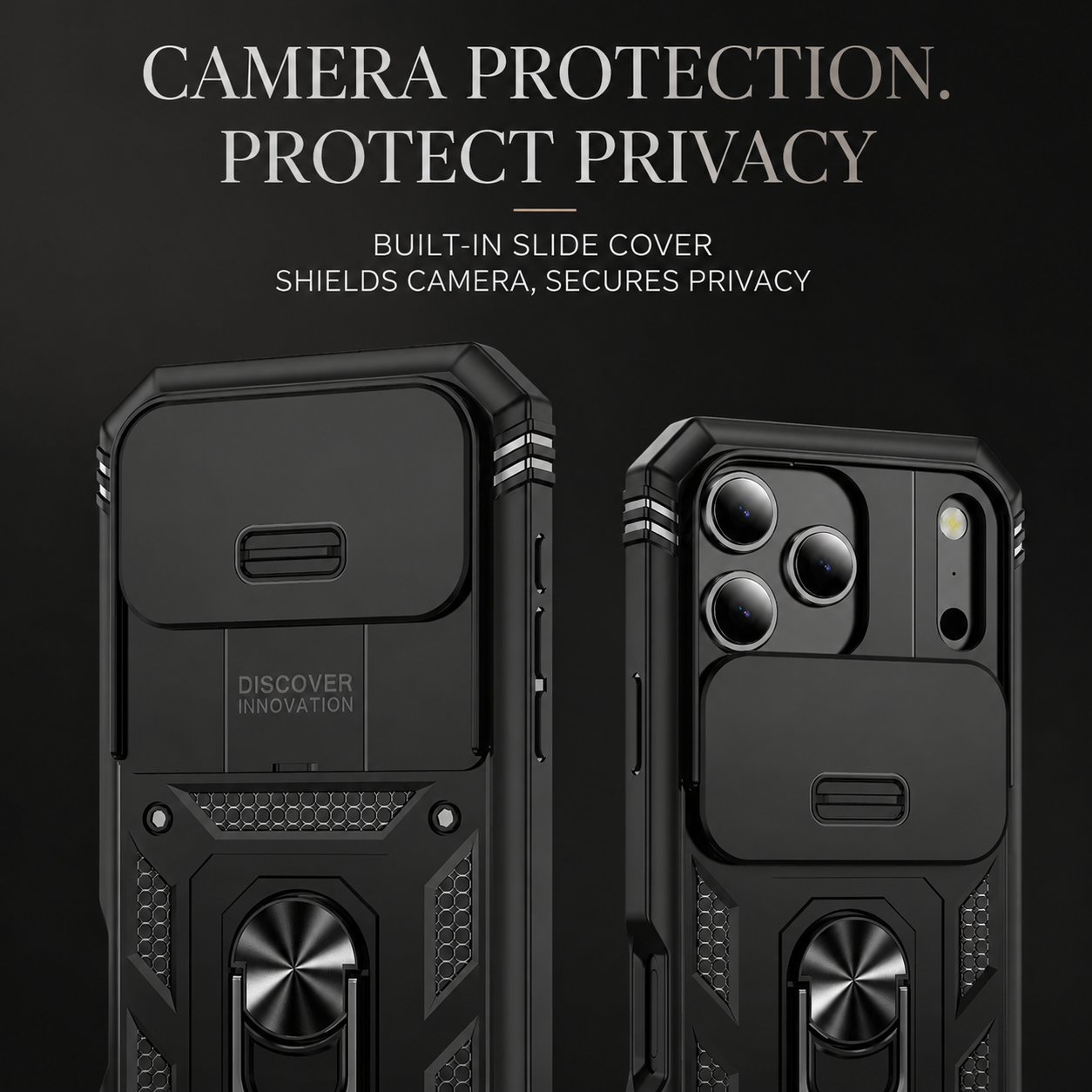 Premium iPhone Case Heavy Duty Rugged Shockproof Cover Sliding Camera Guard 360 Rotating Kickstand Anti Slip Magnetic Protective Full Coverage Design