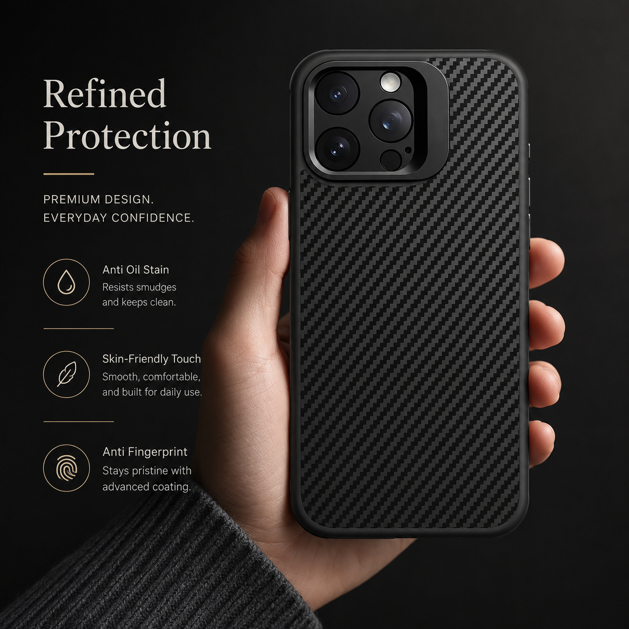 Premium iPhone Case MagSafe Compatible 600D Kevlar Aramid Cover Invisible Camera Ring Stand Shockproof Slim Half Wrapped Protective Design