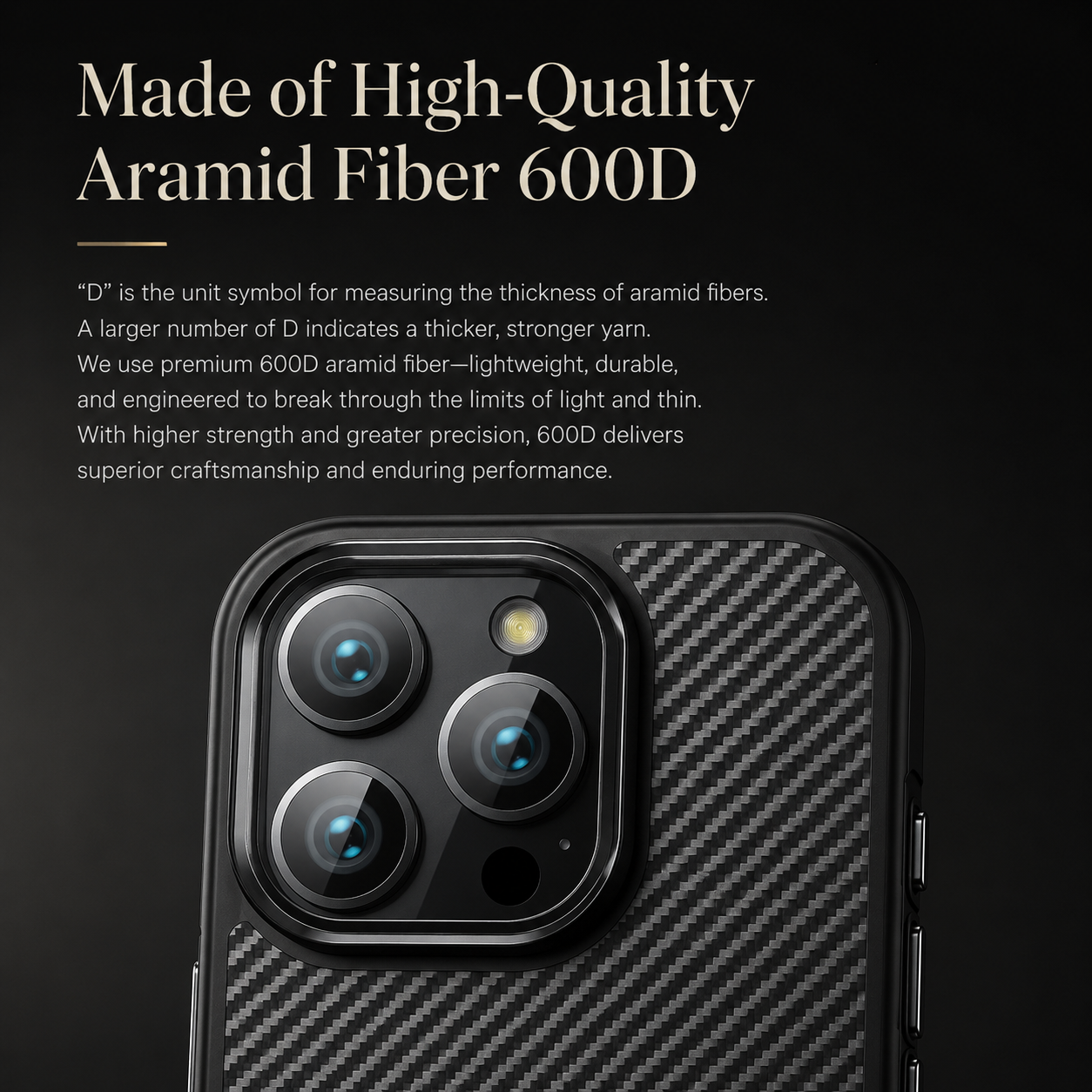 Premium iPhone Case MagSafe Compatible 600D Kevlar Aramid Fiber Magnetic Cover Shockproof Anti Fingerprint Slim Half Wrapped Protective Design