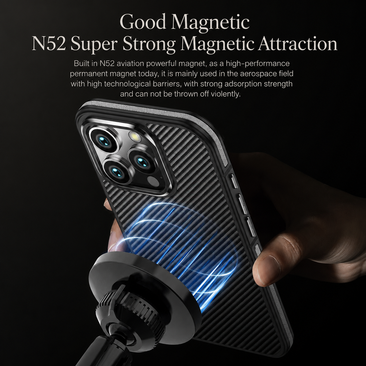 Premium iPhone Case MagSafe Compatible 600D Kevlar Aramid Fiber Magnetic Cover Shockproof Anti Fingerprint Slim Half Wrapped Protective Design