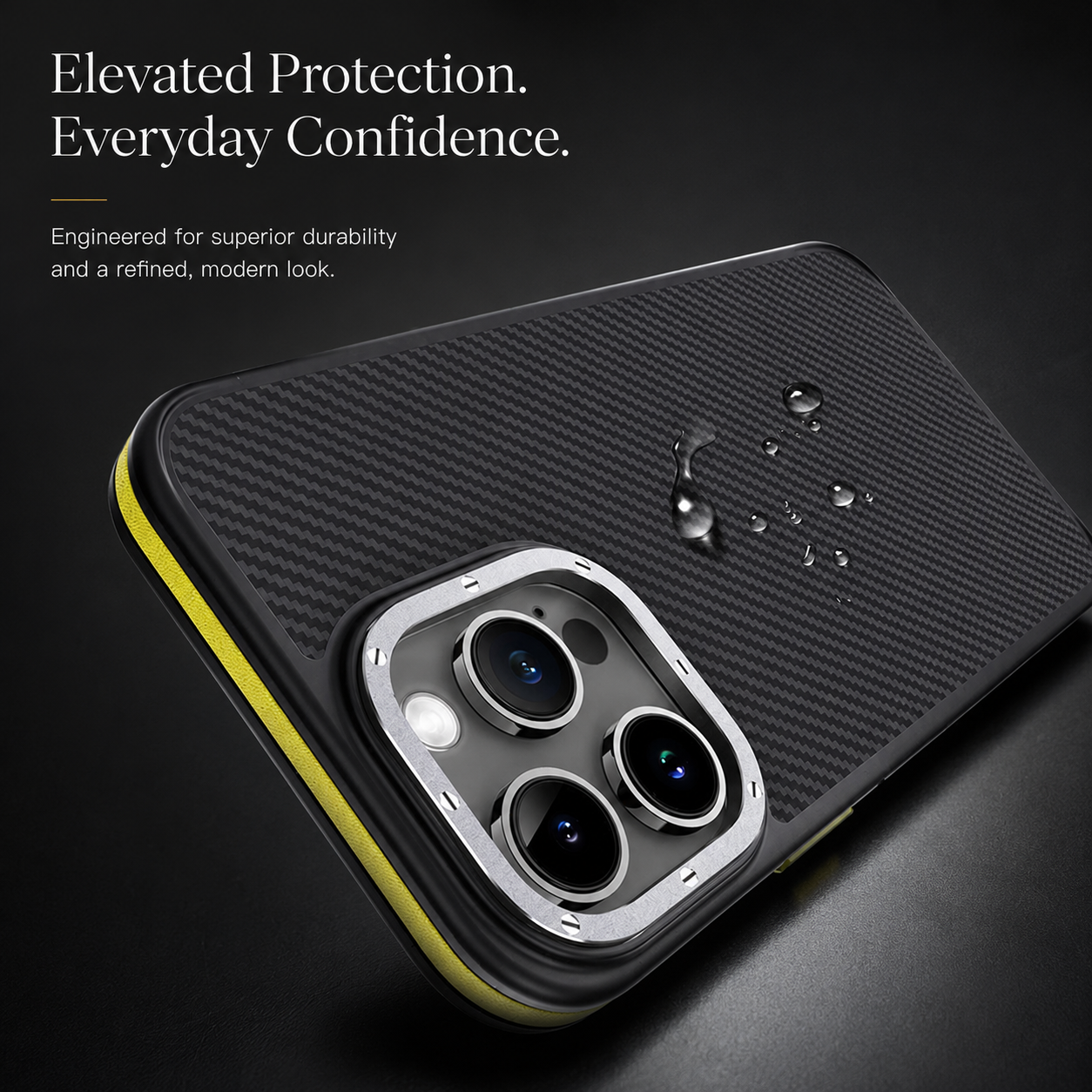 Premium iPhone Case MagSafe Compatible 600D Kevlar Carbon Fiber Cover Metal Camera Ring Shockproof Anti Scratch Slim Half Wrapped Design