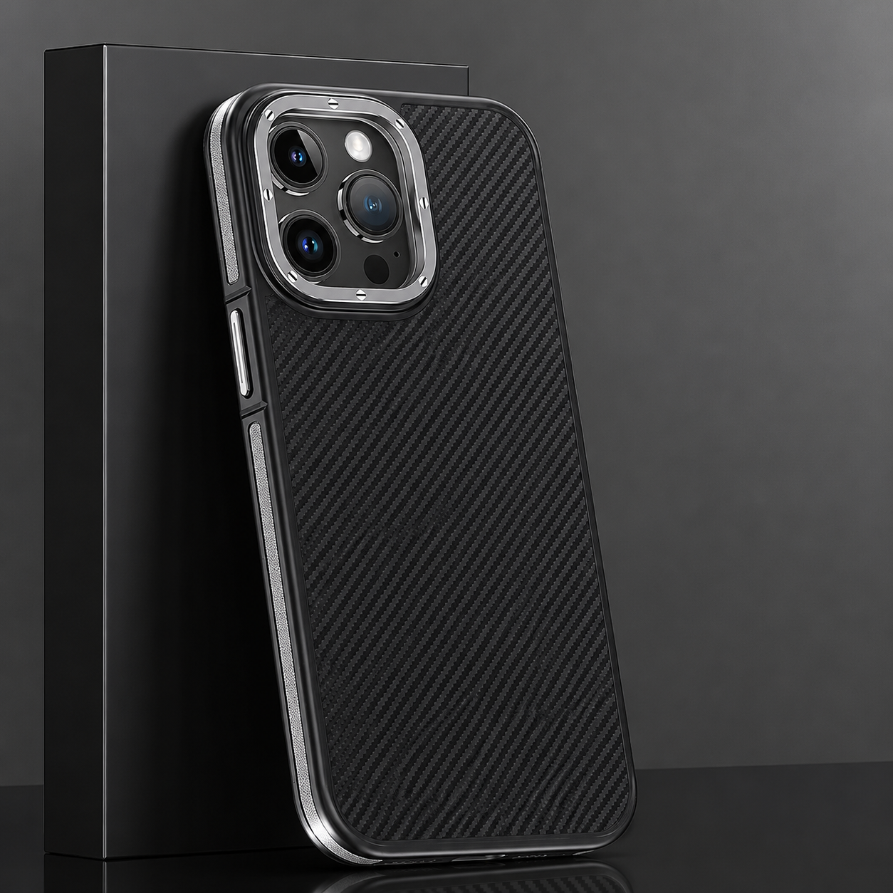 Premium iPhone Case MagSafe Compatible 600D Kevlar Carbon Fiber Cover Metal Camera Ring Shockproof Anti Scratch Slim Half Wrapped Design