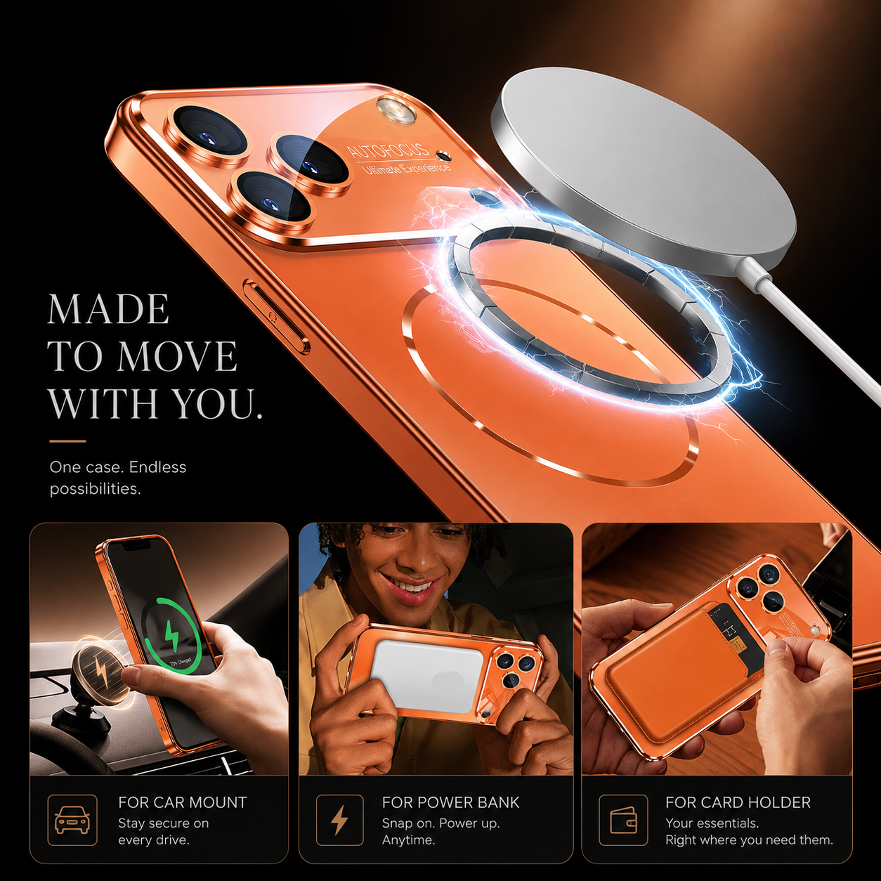 Premium iPhone Case MagSafe Compatible AG Matte Acrylic Protective Cover Magnetic Wireless Charging Camera Lens Protection Slim Hard Back Full Coverage