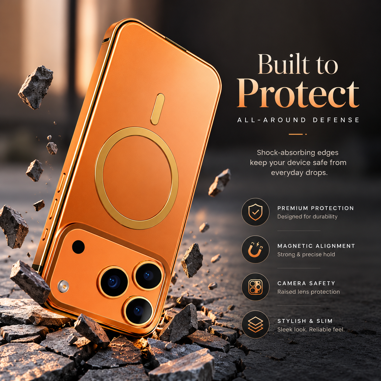 Premium iPhone Case MagSafe Compatible Aluminum Alloy Frame Metal Protective Cover Shockproof Camera Lens Protection Anti Drop Slim Wireless Charging