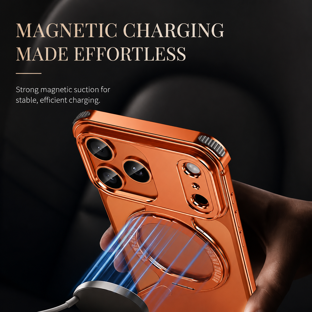Premium iPhone Case MagSafe Compatible Aluminum Alloy Frameless Magnetic Bumper Z Shape Shockproof Metal Edge Slim Lightweight Camera Protection