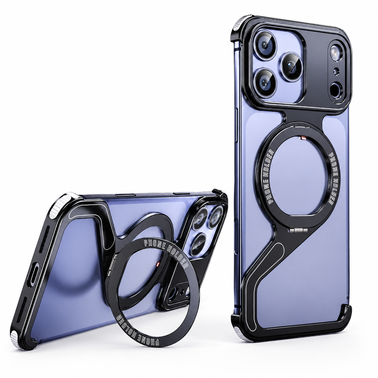 Premium iPhone Case MagSafe Compatible Aluminum Alloy Frameless Magnetic Bumper Z Shape Shockproof Metal Edge Slim Lightweight Camera Protection