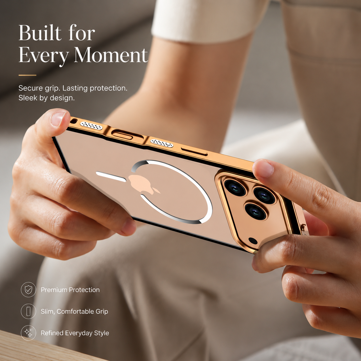 Premium iPhone Case MagSafe Compatible Aluminum Alloy Frosted Backplate Protective Cover Shockproof Anti Fingerprint Slim Lightweight Camera Protection Full Coverage
