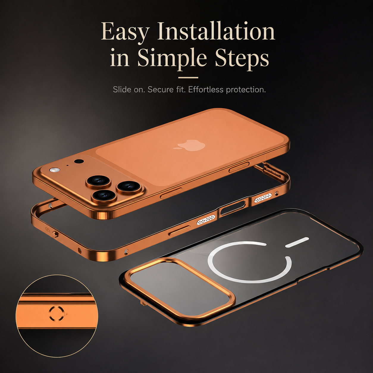 Premium iPhone Case MagSafe Compatible Aluminum Alloy Frosted Backplate Protective Cover Shockproof Anti Fingerprint Slim Lightweight Camera Protection Full Coverage