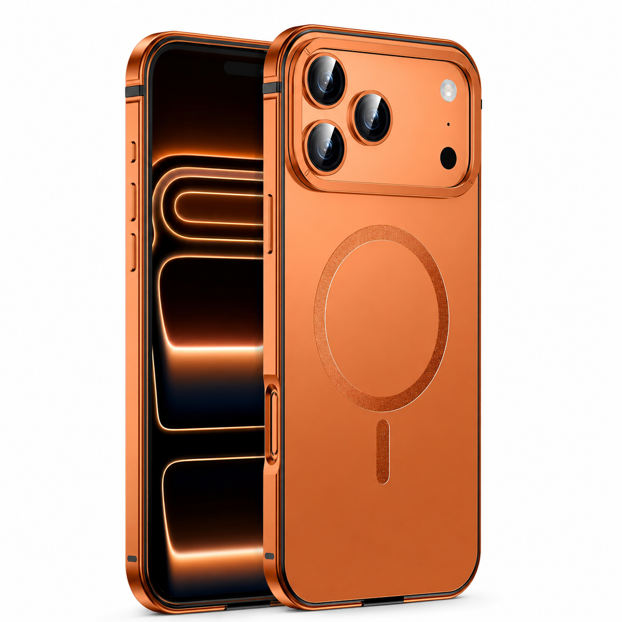 Premium iPhone Case MagSafe Compatible Aluminum Alloy Matte Cover Shockproof Hard Back Magnetic Glass Camera Protection Slim Lightweight Full Coverage