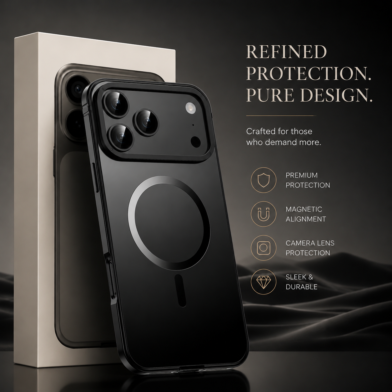 Premium iPhone Case MagSafe Compatible Aluminum Alloy Matte Cover Shockproof Hard Back Magnetic Glass Camera Protection Slim Lightweight Full Coverage