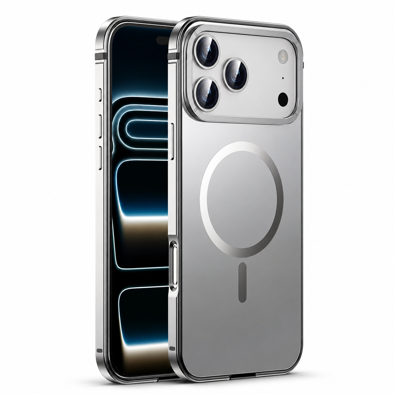 Premium iPhone Case MagSafe Compatible Aluminum Alloy Matte Hard Back Cover Shockproof Magnetic Glass Camera Protection Anti Fingerprint Slim Lightweight Protective Case