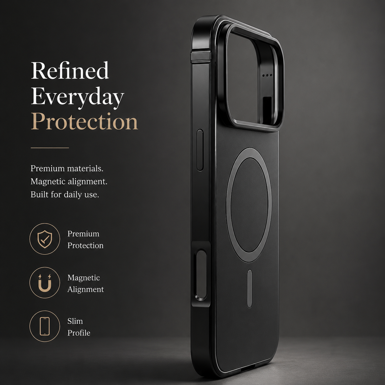 Premium iPhone Case MagSafe Compatible Aluminum Alloy Matte Hard Back Cover Shockproof Magnetic Glass Camera Protection Slim Lightweight Full Coverage