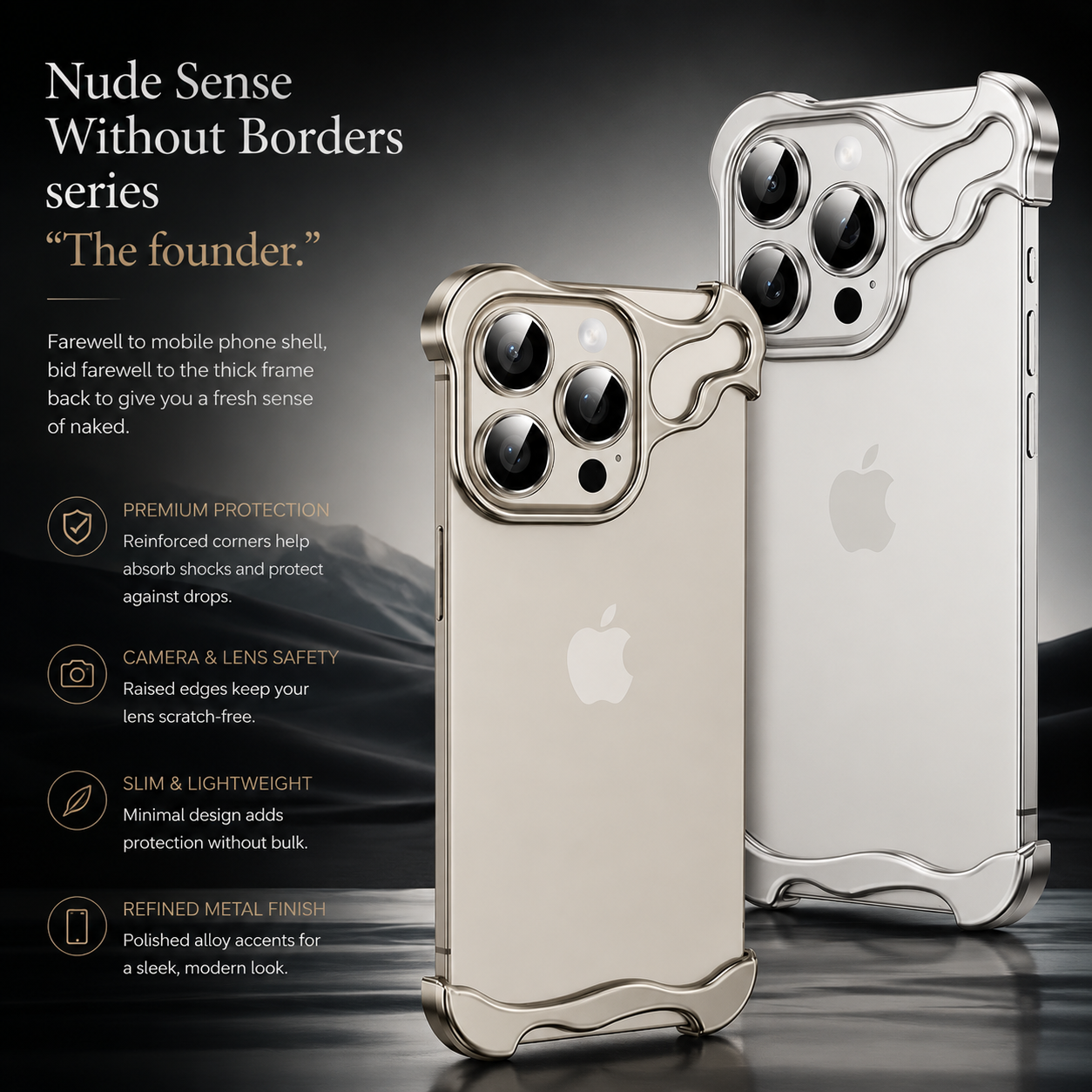 Premium iPhone Case MagSafe Compatible Aluminum Bumper Ultra Thin Metal Frame Cover Shockproof Camera Lens Protection Slim Minimal Design Full Coverage