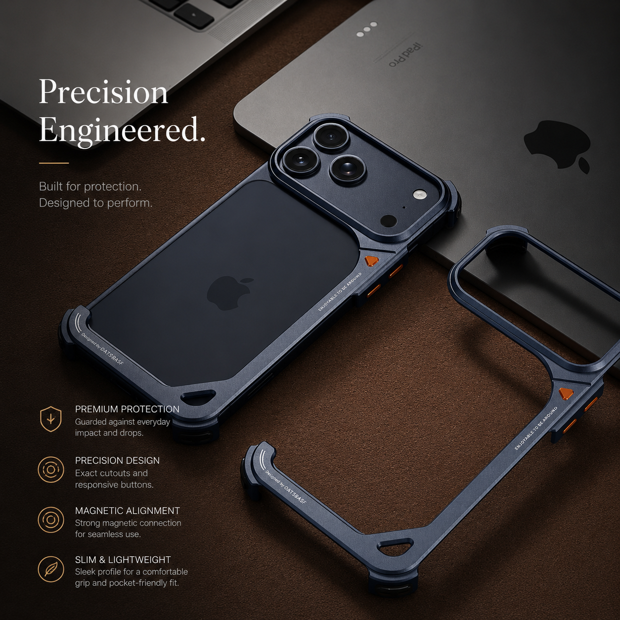 Premium iPhone Case MagSafe Compatible Aluminum Frame Bumper Protective Cover Metal Camera Lens Protection Shockproof Lightweight Non Slip Open Back Design