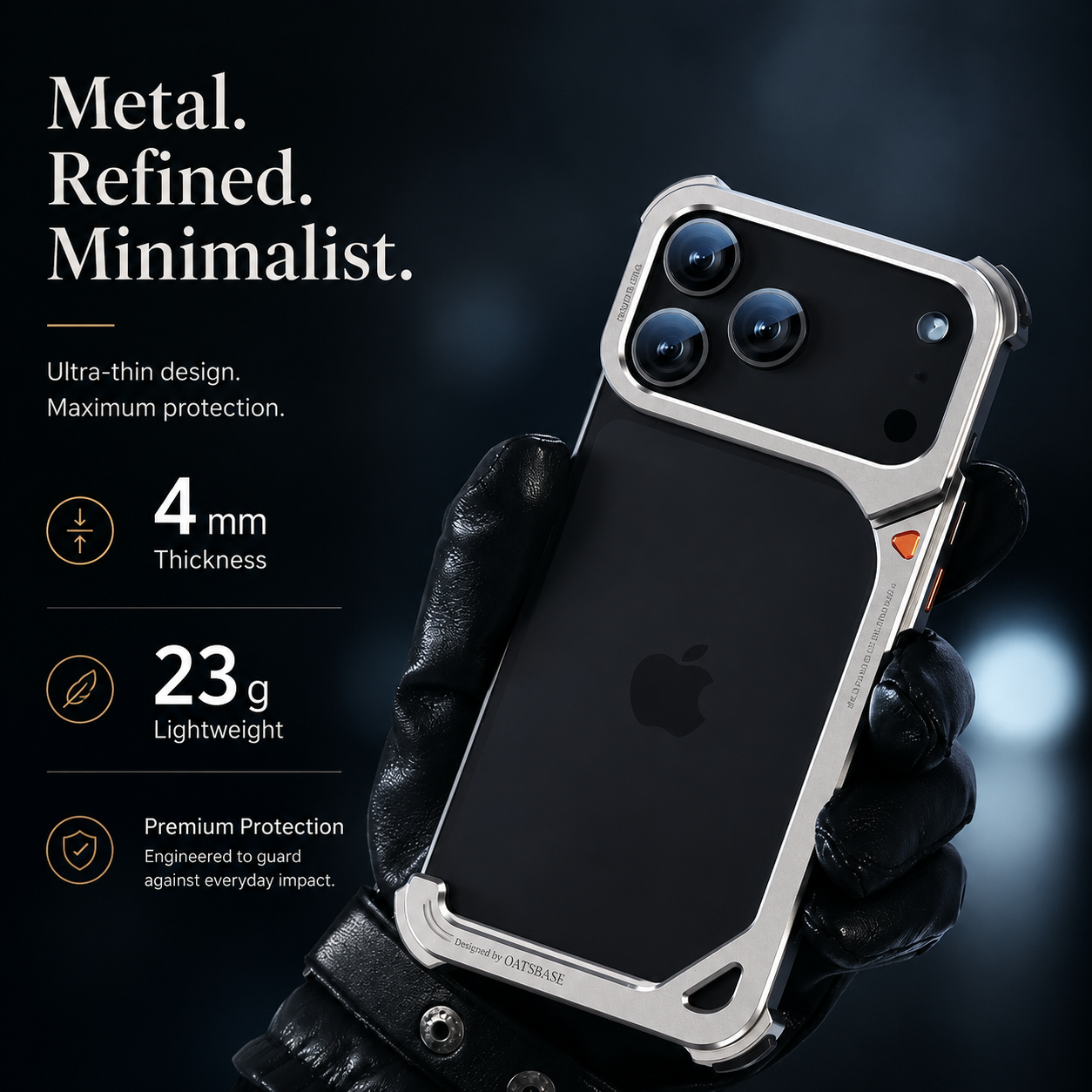 Premium iPhone Case MagSafe Compatible Aluminum Frame Bumper Protective Cover Metal Camera Lens Protection Shockproof Lightweight Non Slip Open Back Design