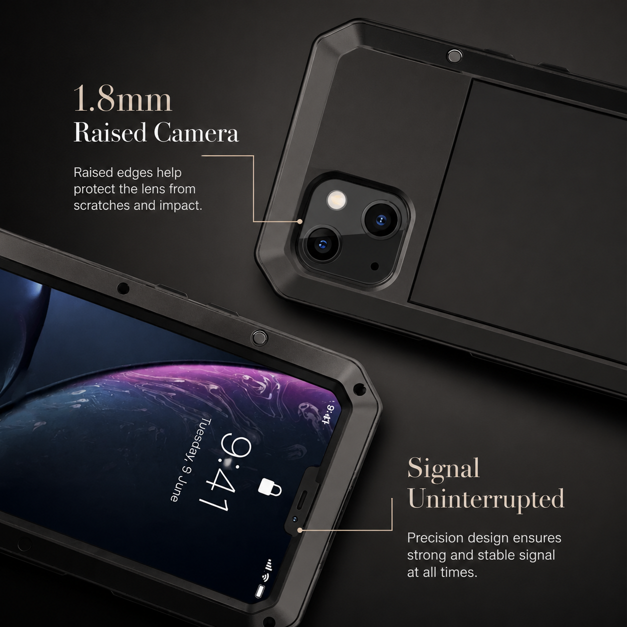 Premium iPhone Case MagSafe Compatible Aluminum Full Body Cover Waterproof Metal Frame Tempered Glass Shockproof Protective Camera Lens Guard Design