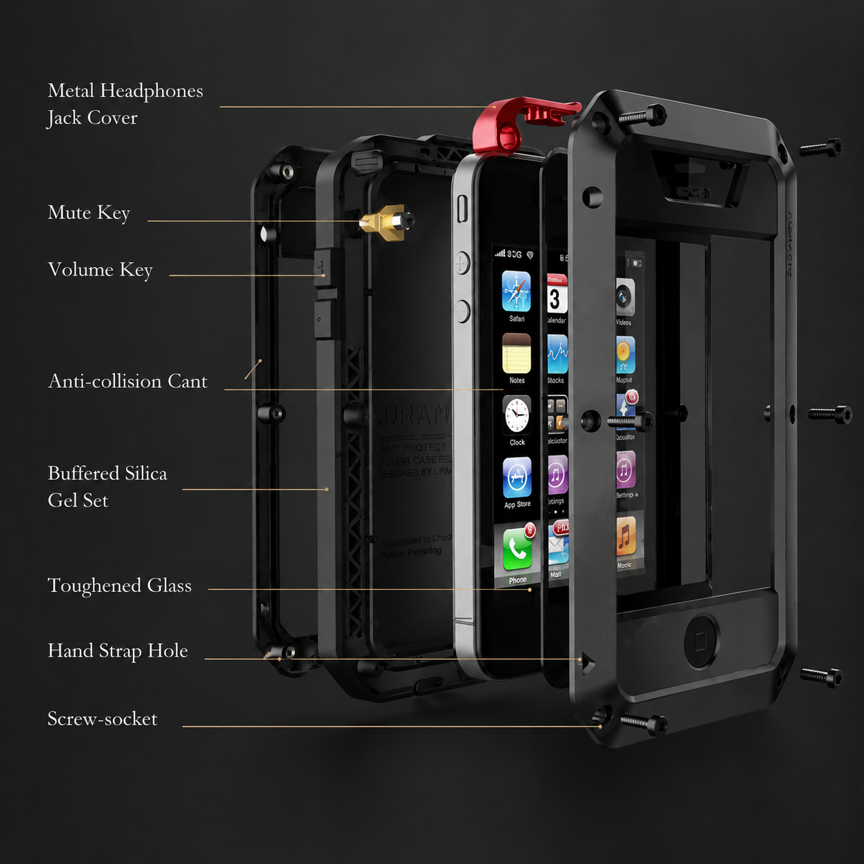 Premium iPhone Case MagSafe Compatible Aluminum Full Body Cover Waterproof Metal Frame Tempered Glass Shockproof Protective Camera Lens Guard Design