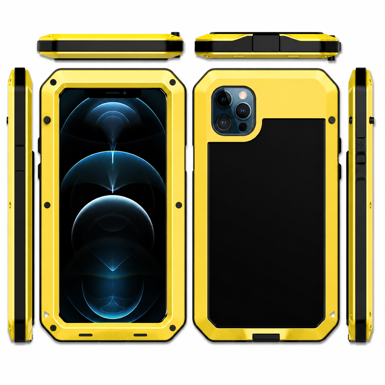 Premium iPhone Case MagSafe Compatible Aluminum Full Body Cover Waterproof Metal Frame Tempered Glass Shockproof Protective Camera Lens Guard Design