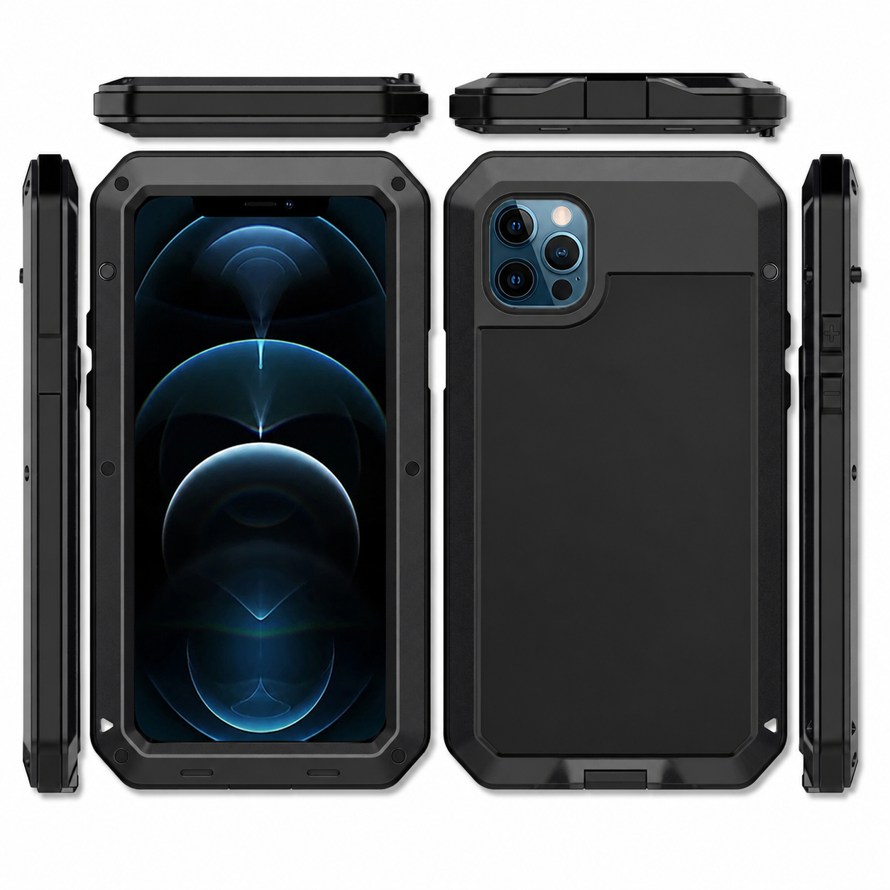 Premium iPhone Case MagSafe Compatible Aluminum Full Body Cover Waterproof Metal Frame Tempered Glass Shockproof Protective Camera Lens Guard Design