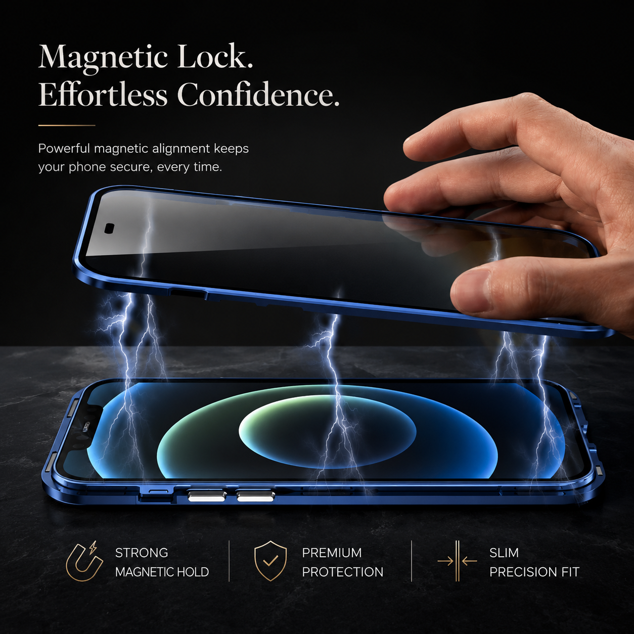 Premium iPhone Case MagSafe Compatible Aluminum Glass Full Body Cover Transparent Magnetic Shockproof Protective 360 Camera Lens Guard Slim Design
