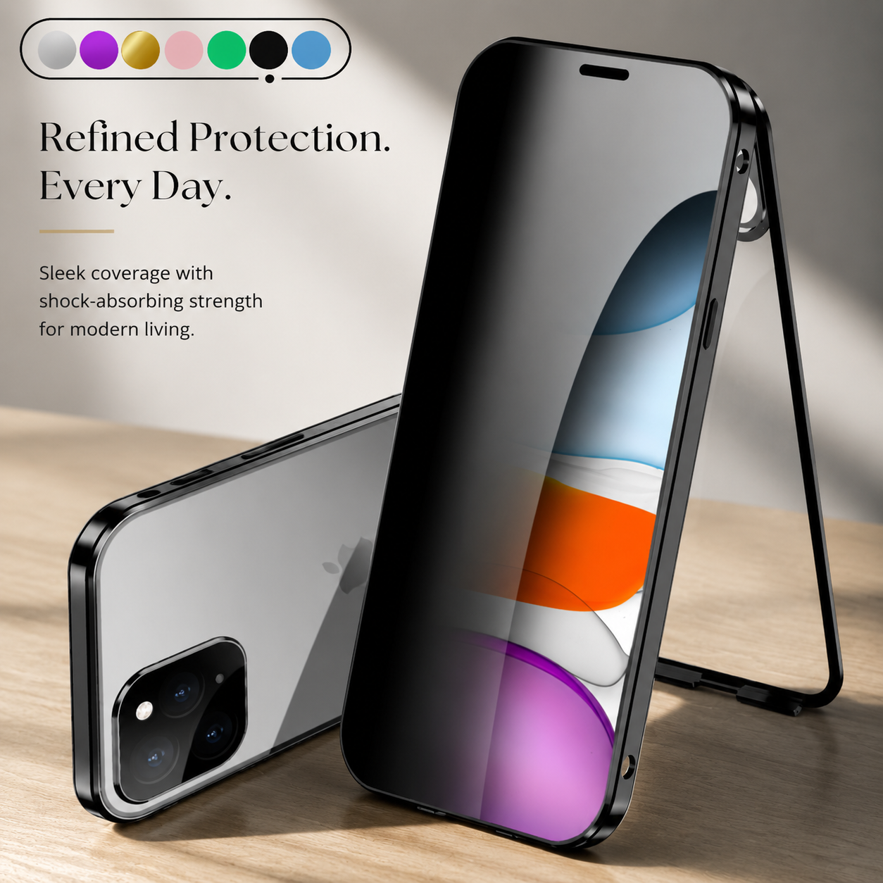 Premium iPhone Case MagSafe Compatible Aluminum Glass Full Body Cover Transparent Magnetic Shockproof Protective 360 Camera Lens Guard Slim Design