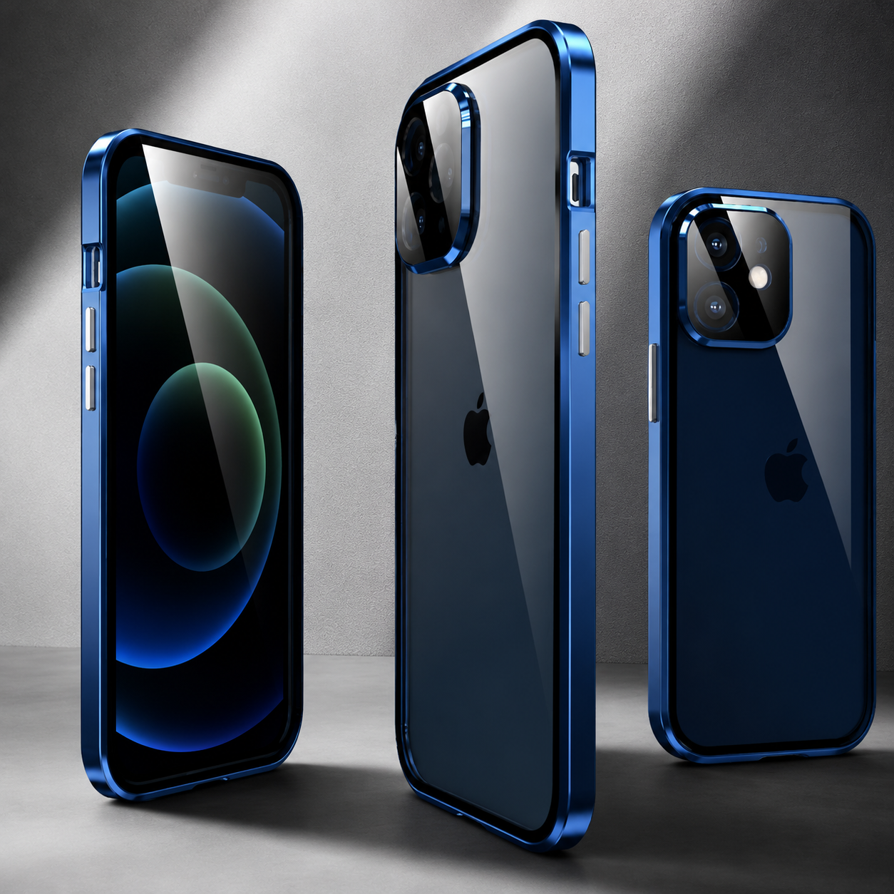 Premium iPhone Case MagSafe Compatible Aluminum Glass Full Body Cover Transparent Magnetic Shockproof Protective 360 Camera Lens Guard Slim Design