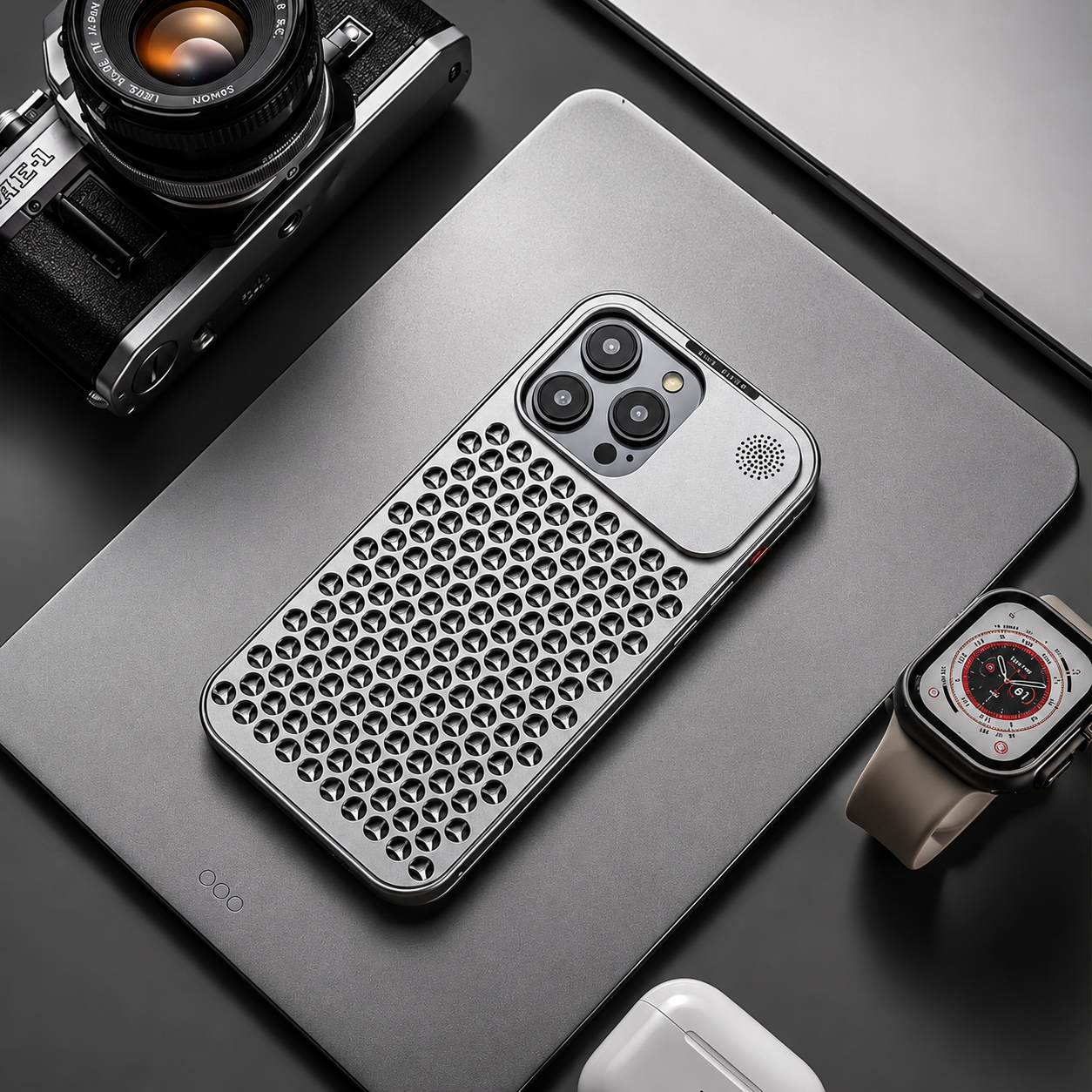 Premium iPhone Case MagSafe Compatible Aluminum Metal Frame Heat Dissipation Magnetic Cover Shockproof Protective Camera Lens Guard Slim Full Coverage
