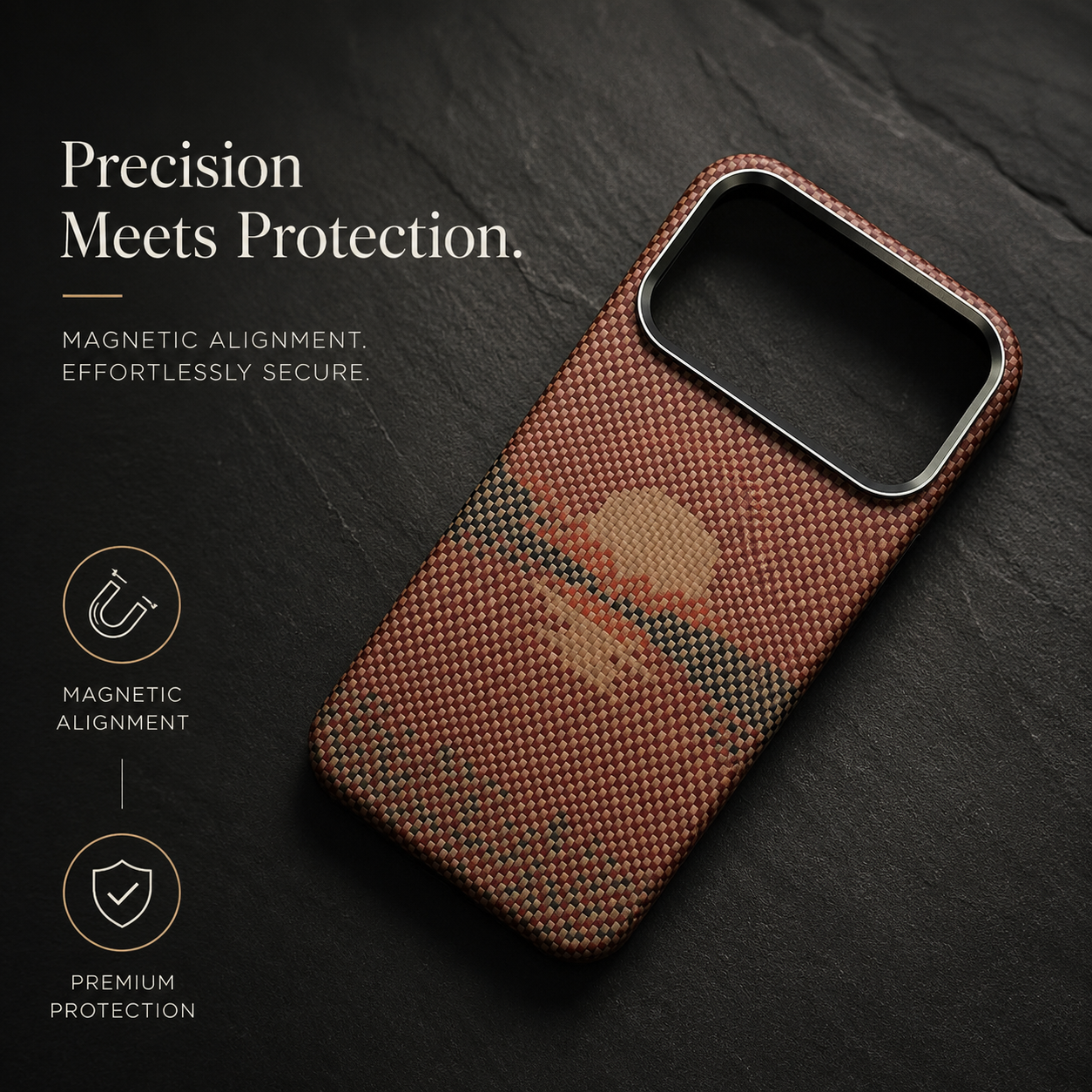 Premium iPhone Case MagSafe Compatible Aramid Carbon Fiber Cover Ultra Thin Magnetic Shockproof Anti Scratch Lightweight Slim Protective Design