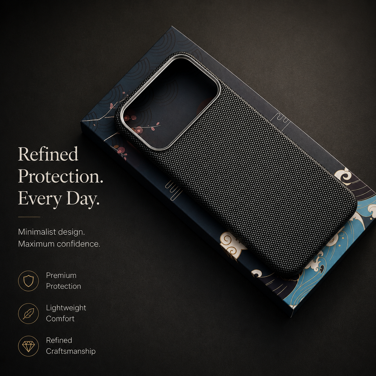 Premium iPhone Case MagSafe Compatible Aramid Carbon Fiber Cover Ultra Thin Magnetic Shockproof Anti Scratch Lightweight Slim Protective Design