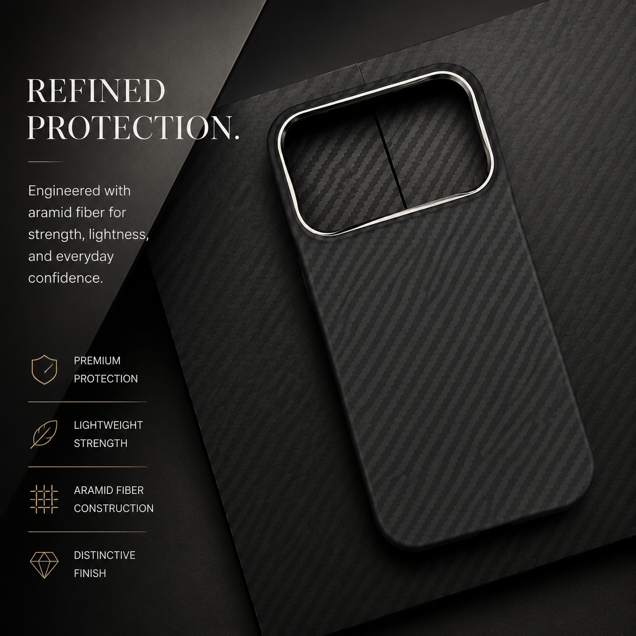 Premium iPhone Case MagSafe Compatible Aramid Carbon Fiber Cover Ultra Thin Magnetic Shockproof Anti Scratch Lightweight Slim Protective Design