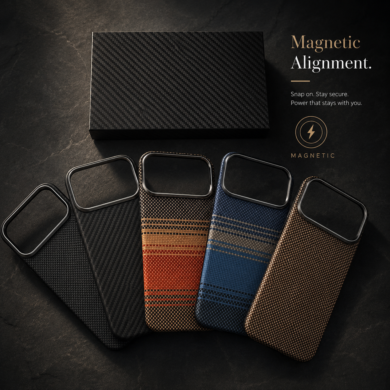 Premium iPhone Case MagSafe Compatible Aramid Carbon Fiber Cover Ultra Thin Magnetic Shockproof Anti Scratch Lightweight Slim Protective Design